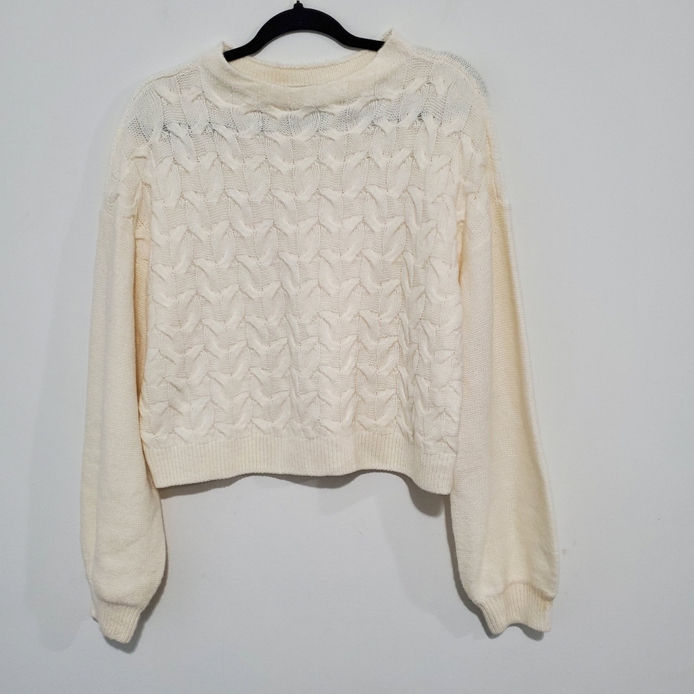 Banana Republic Factory Cream Cable Knit Sweater